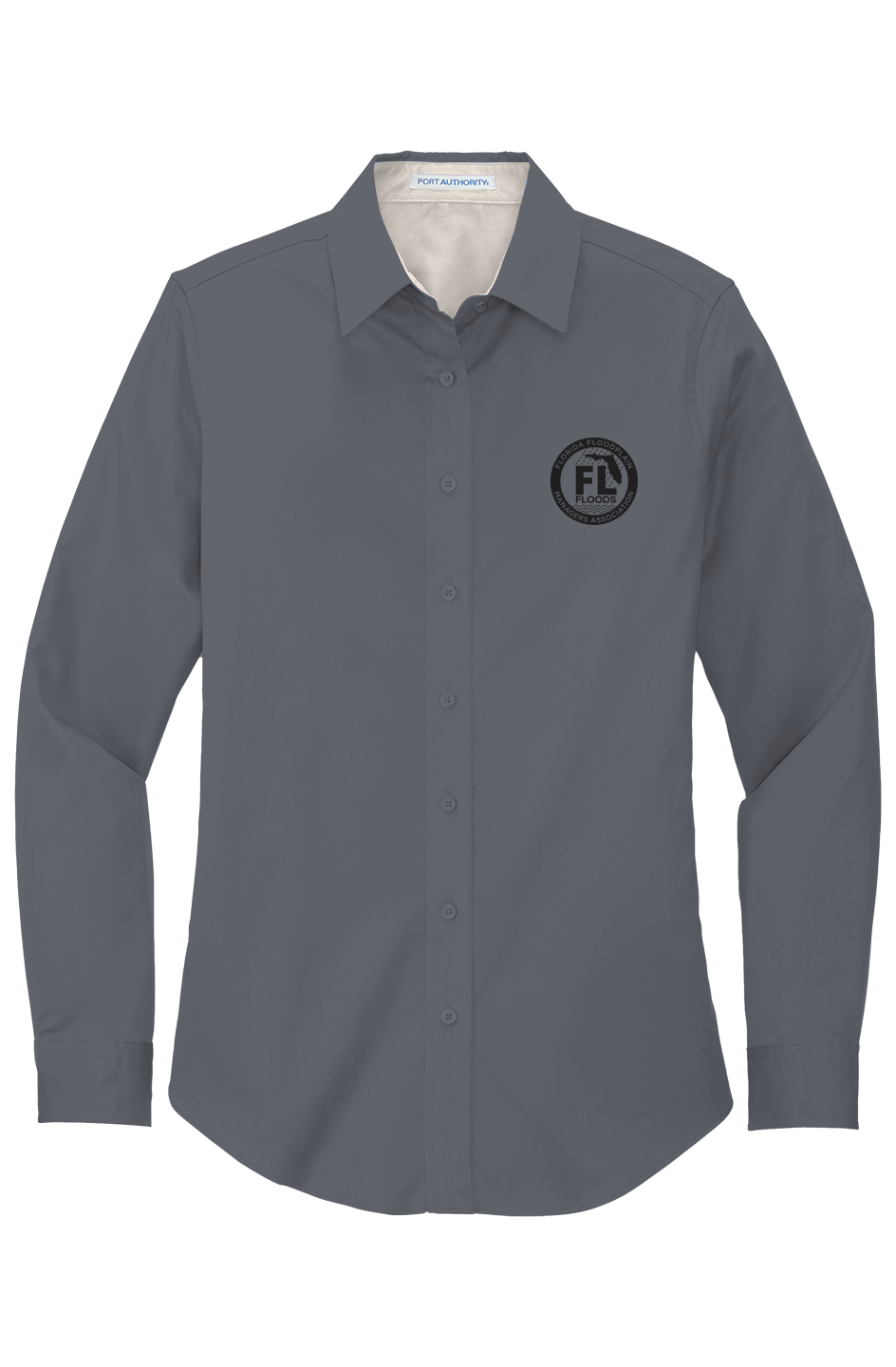 Womens Long Sleeve Easy Care Shirt - dark colors - embroidery